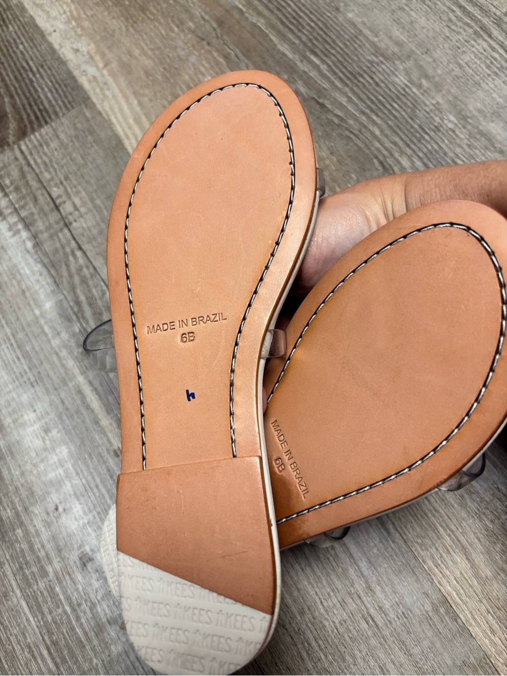 TKEES Transparent Double-Strap Slide Sandals in Clear - Picture 6 of 8